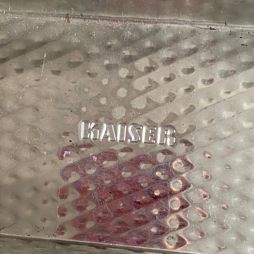 Kaiser Vintage Textured Metal Baking tin 14”x 4”x 3” tall made in W Germany